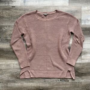 Denver Hayes Women's Crew Neck Sweater Thick Knit 100% Cotton with Split Hem